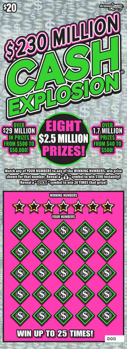 $230 Million CASH EXPLOSION® scratchcard - game number #1400 - front