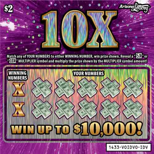 10X scratchcard - game number #1433 - front