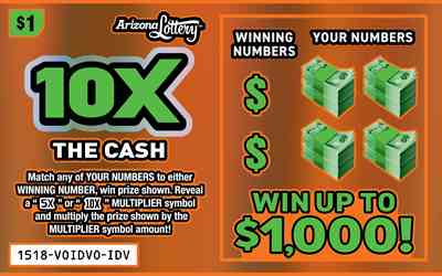 10X The Cash scratchcard - game number #1518 - front