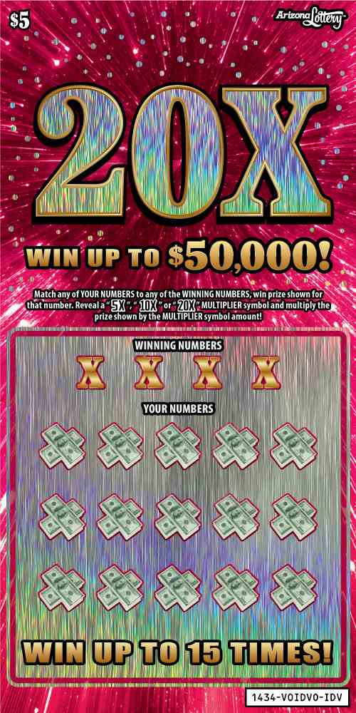 20X scratchcard - game number #1434 - front