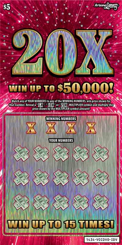 20X scratchcard - game number #1434 - front