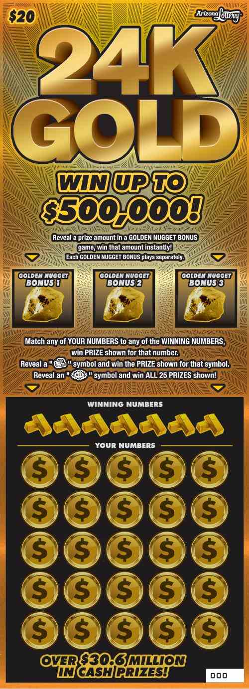 24K Gold scratchcard - game number #1402 - front