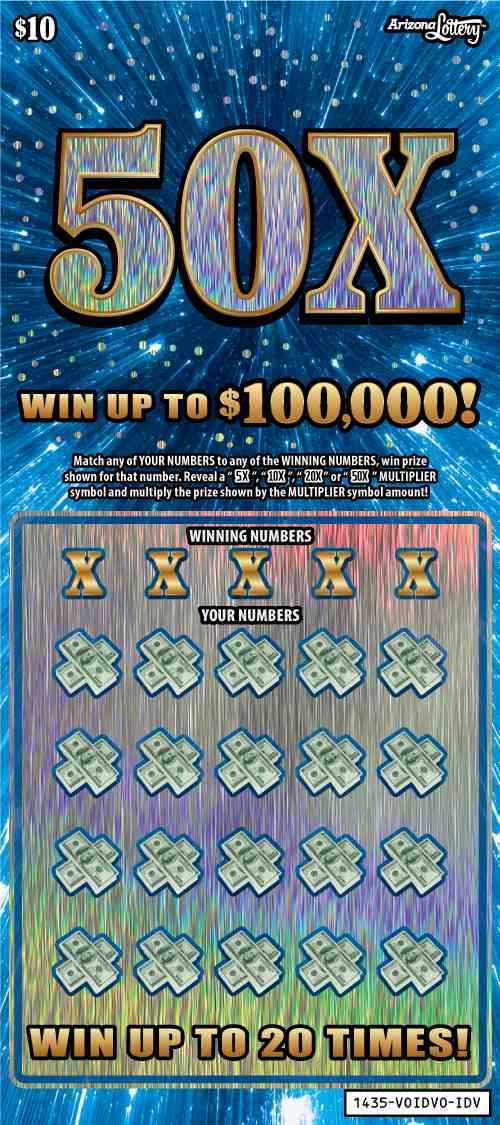 50X scratchcard - game number #1435 - front