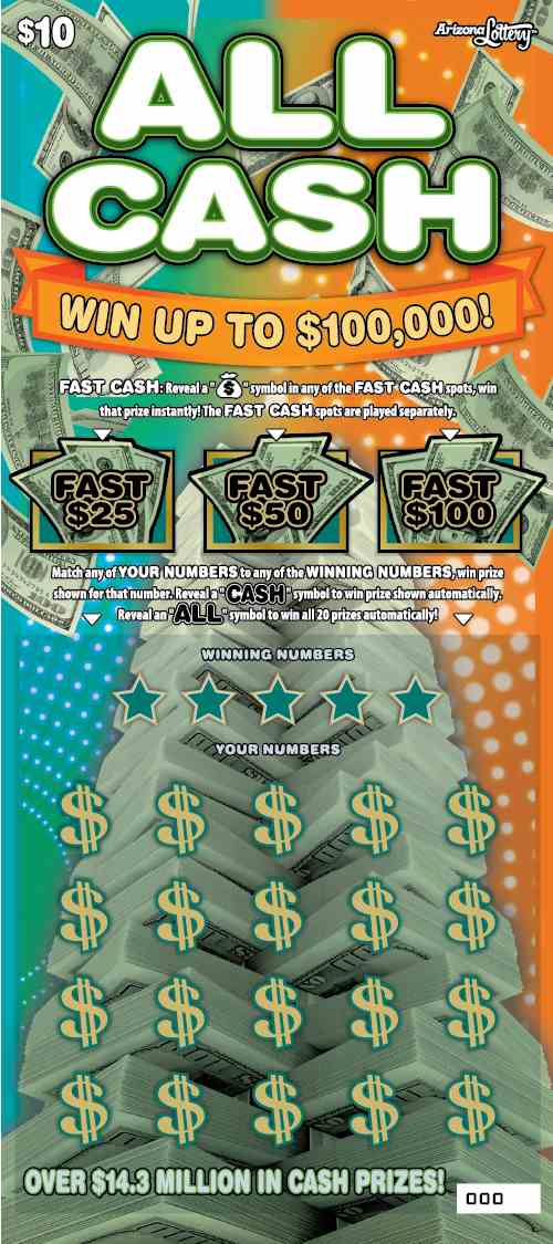 All Cash scratchcard - game number #1499 - front