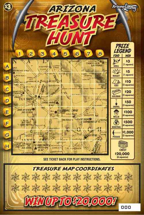 Arizona Treasure Hunt scratchcard - game number #1470 - front