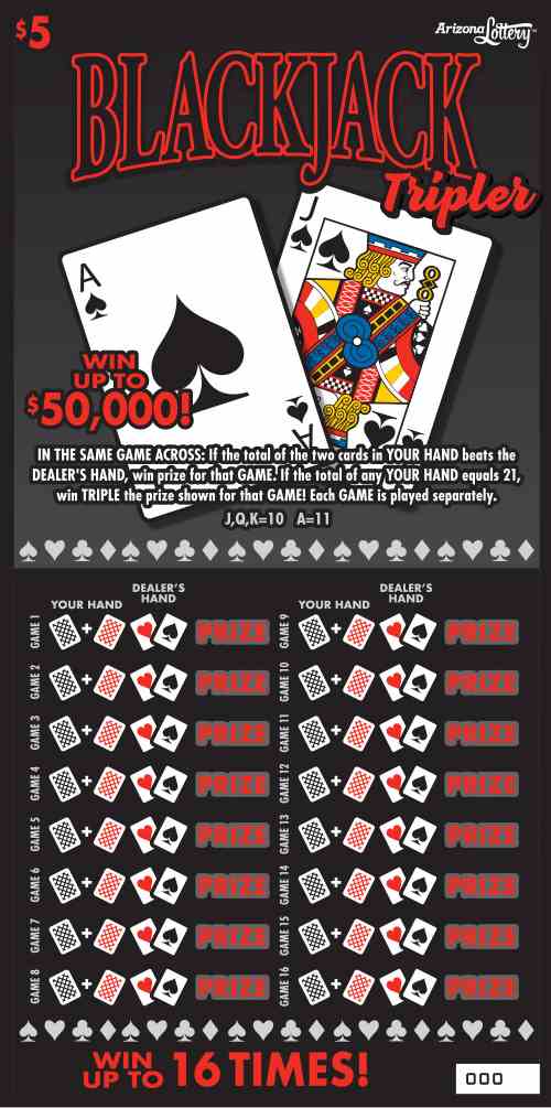 Blackjack Tripler scratchcard - game number #1469 - front