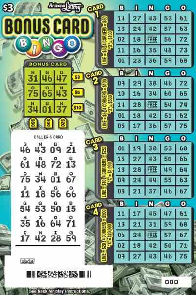 Bonus Card Bingo scratchcard - game number #1517 - front