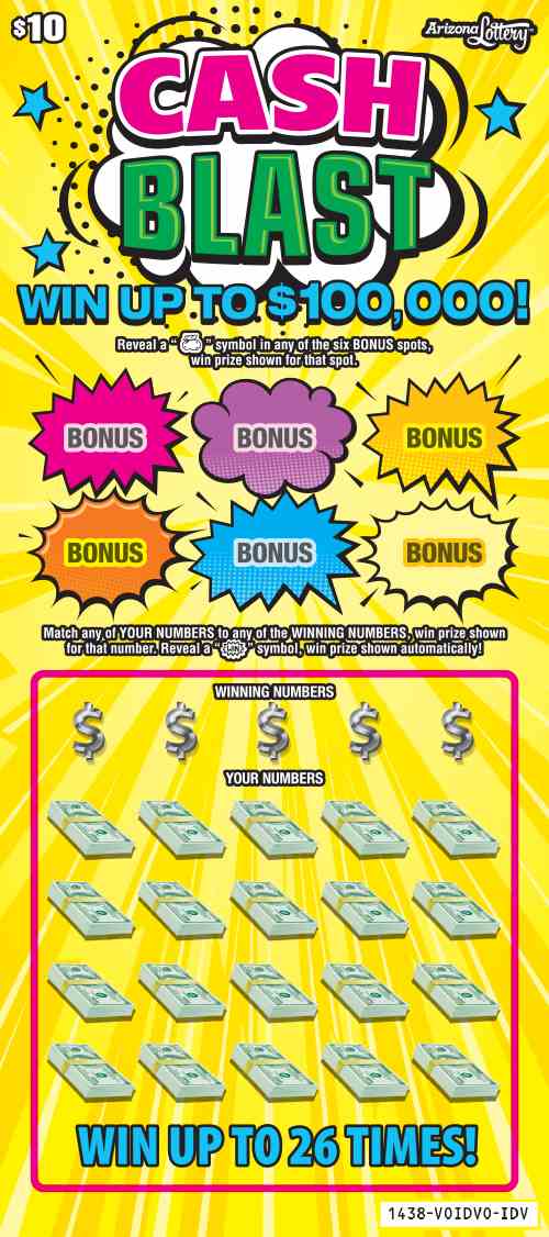 Cash Blast scratchcard - game number #1438 - front