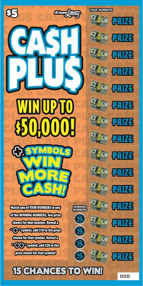 Cash Plus scratchcard - game number #1452 - front