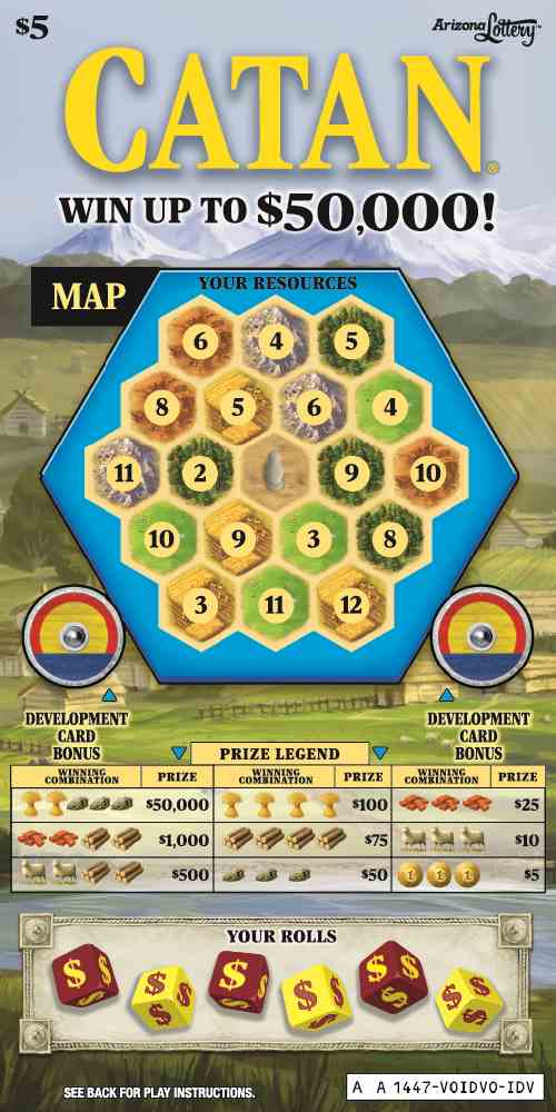 Catan scratchcard - game number #1447 - front