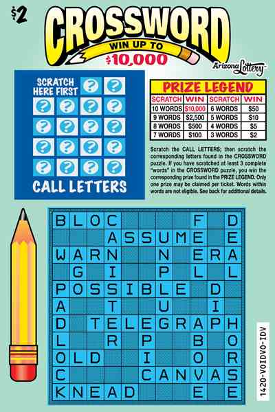Crossword scratchcard - game number #1420 - front
