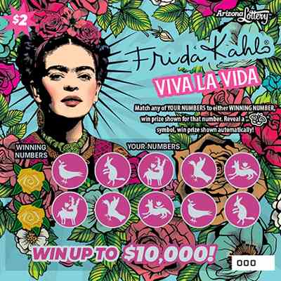 Frida Kahlo® Viva La Vida scratchcard - game number #1525 - front