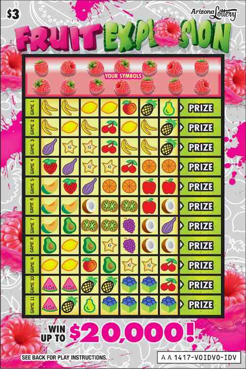 Fruit Explosion scratchcard - game number #1417 - front