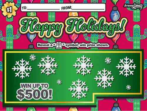 Happy Holidays scratchcard - game number #1461 - front