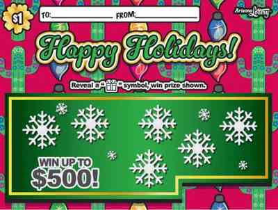 Happy Holidays scratchcard - game number #1461 - front