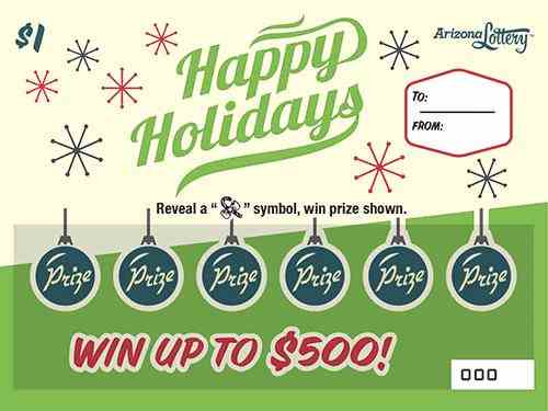Happy Holidays scratchcard - game number #1504 - front