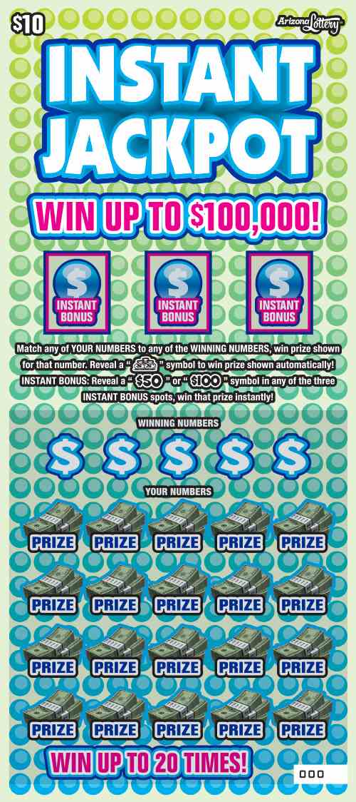 Instant Jackpot scratchcard - game number #1418 - front