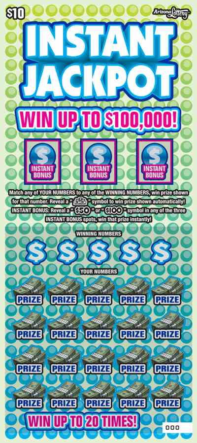 Instant Jackpot scratchcard - game number #1418 - front