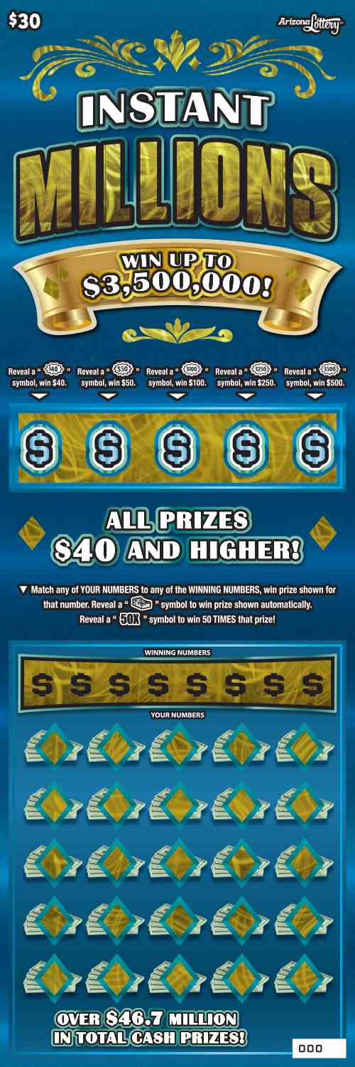 Instant Millions scratchcard - game number #1466 - front