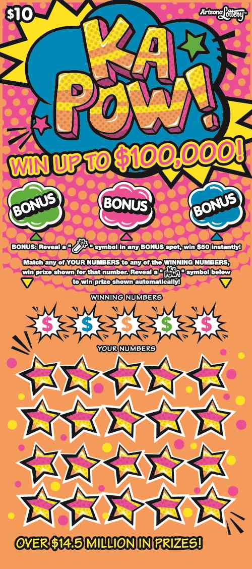 Ka-Pow scratchcard - game number #1493 - front