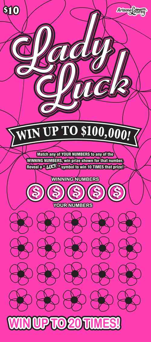 Lady Luck scratchcard - game number #1453 - front