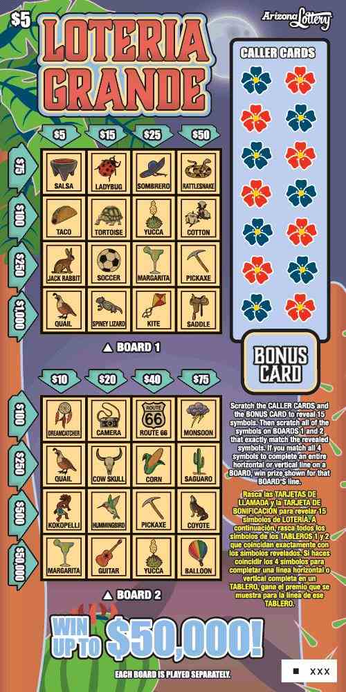 Loteria Grande scratchcard - game number #1483 - front