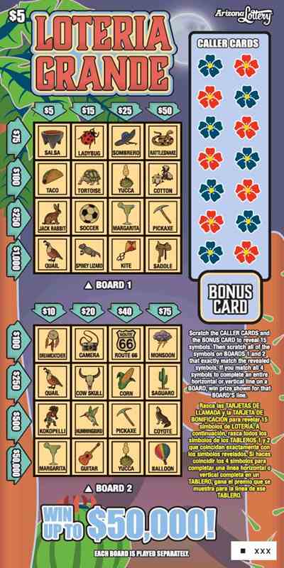 Loteria Grande scratchcard - game number #1483 - front