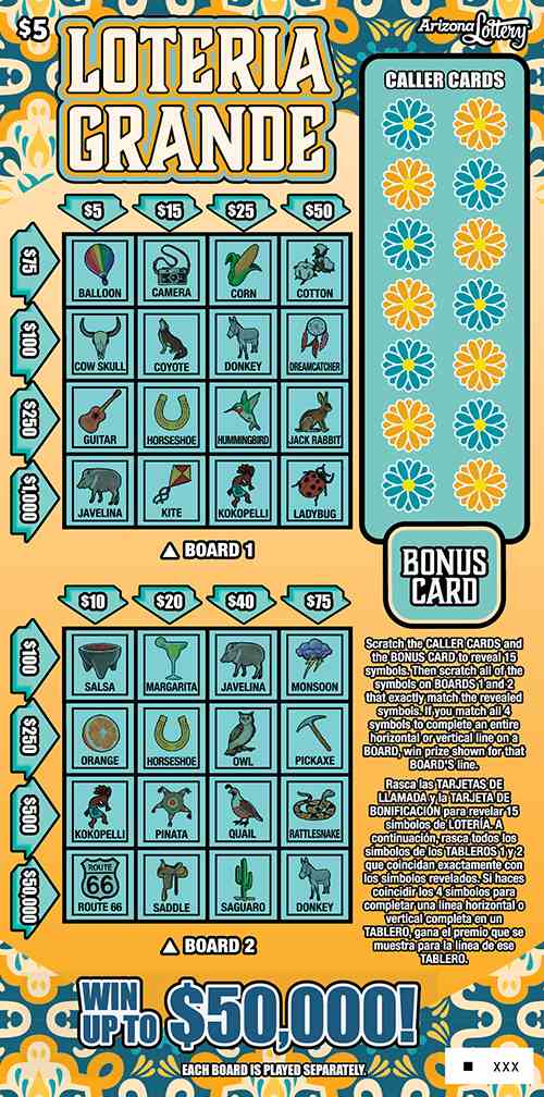 Lotería Grande scratchcard - game number #1545 - front