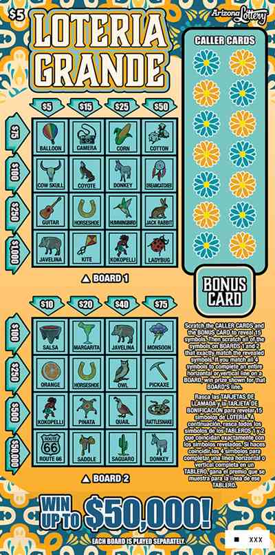 Lotería Grande scratchcard - game number #1545 - front