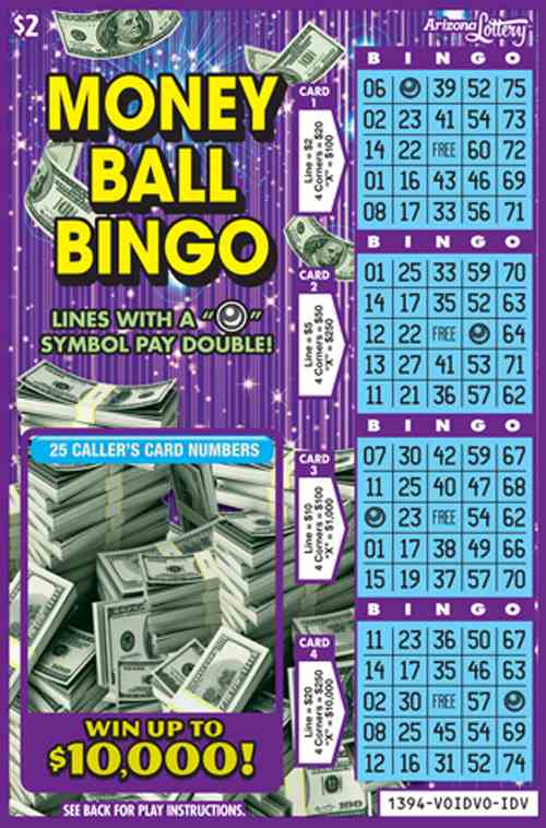 Money Ball Bingo scratchcard - game number #1394 - front