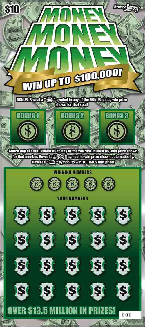 Money Money Money scratchcard - game number #1539 - front