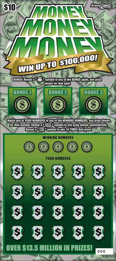 Money Money Money scratchcard - game number #1539 - front