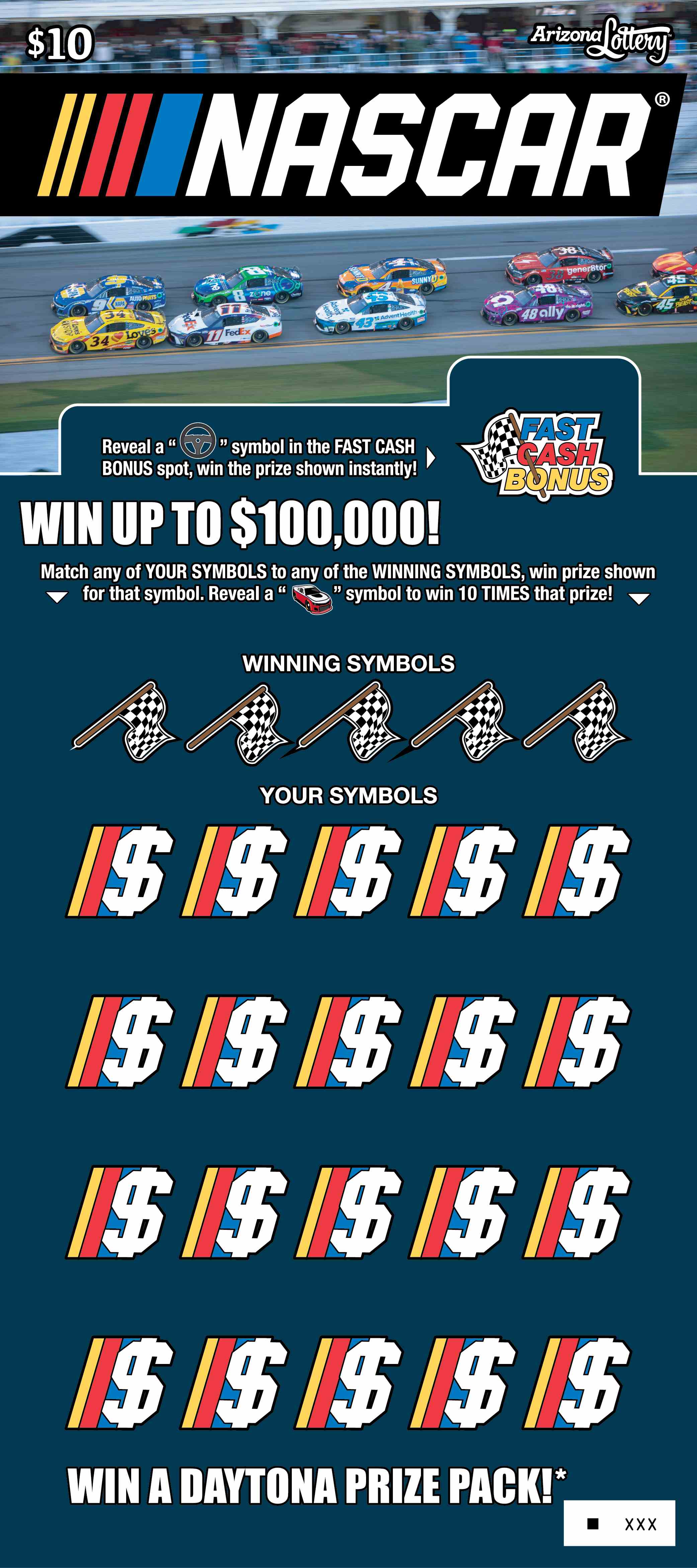 Nascar® scratchcard - game number #1495 - front