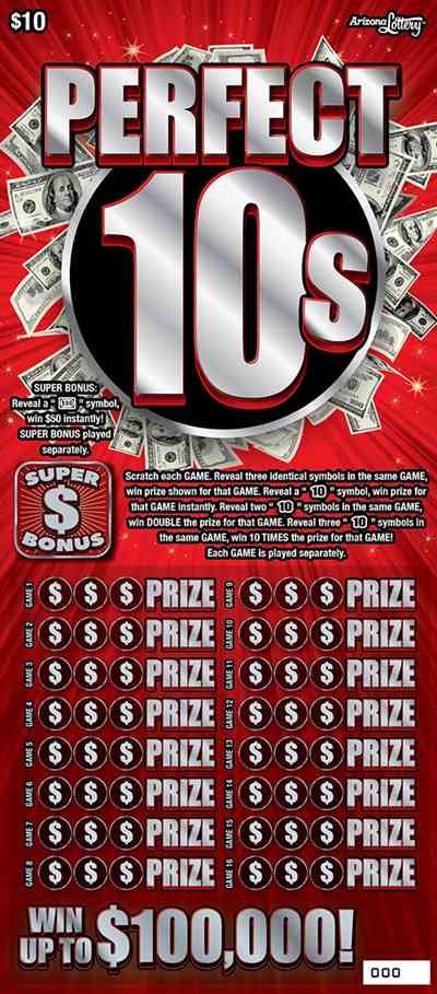 Perfect 10S scratchcard - game number #1549 - front