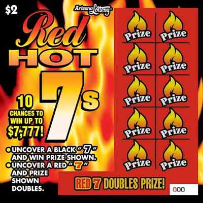 Red Hot 7s scratchcard - game number #1410 - front