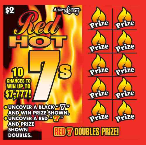 Red Hot 7S scratchcard - game number #1501 - front