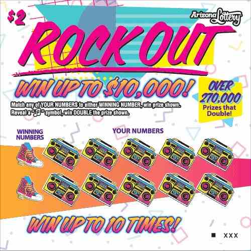 Rock Out scratchcard - game number #1484 - front