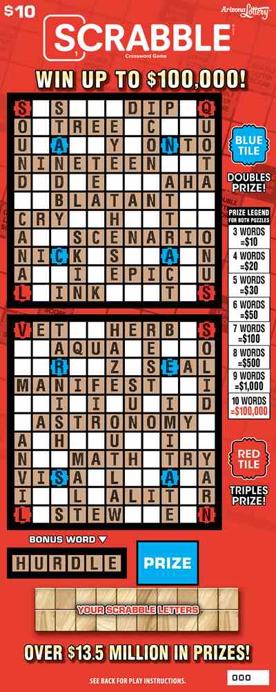 Scrabble® Crossword Game scratchcard - game number #1541 - front