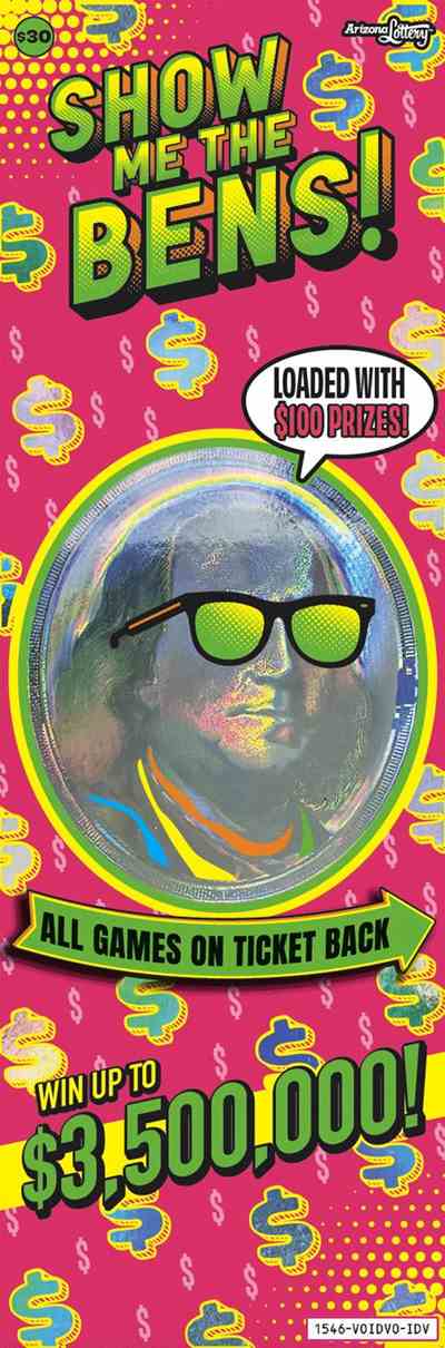 Show Me The Bens scratchcard - game number #1546 - front