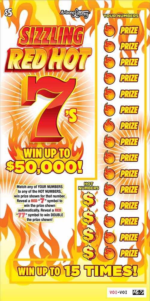 Sizzling Red Hot 7'S scratchcard - game number #1479 - front