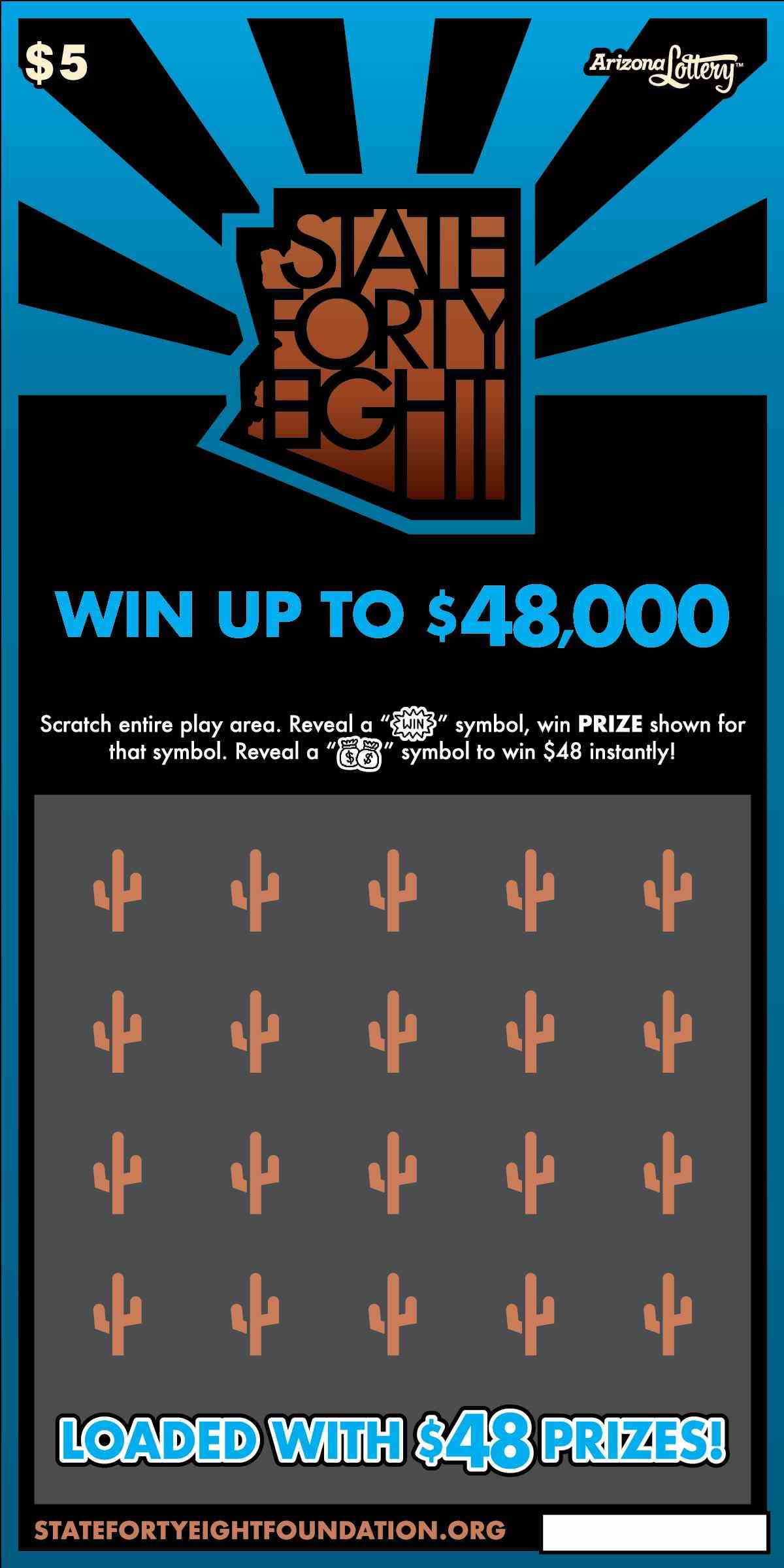 State Forty Eight scratchcard - game number #1488 - front