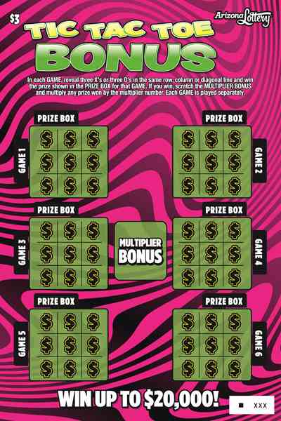 Tic Tac Toe Bonus scratchcard - game number #1540 - front