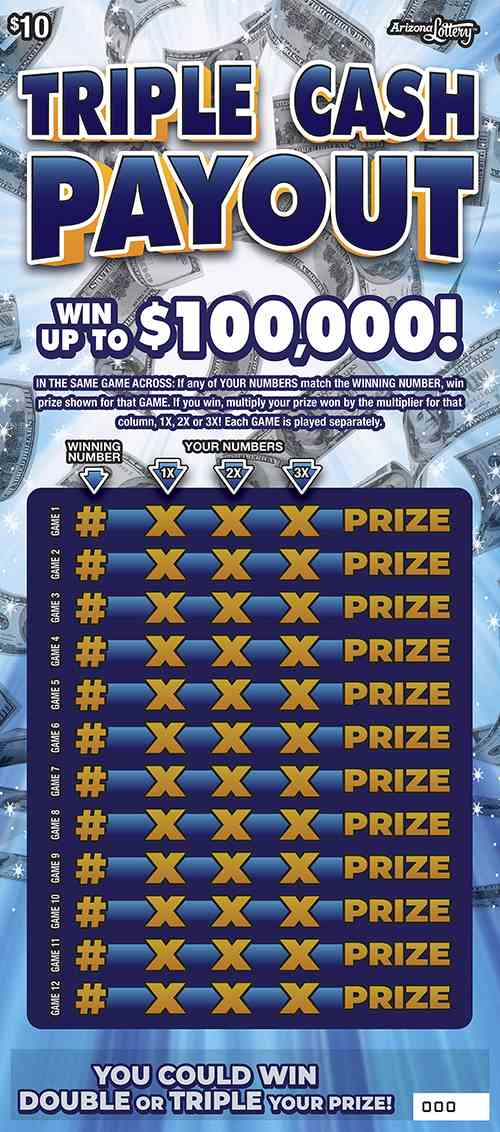 Triple Cash Payout scratchcard - game number #1515 - front