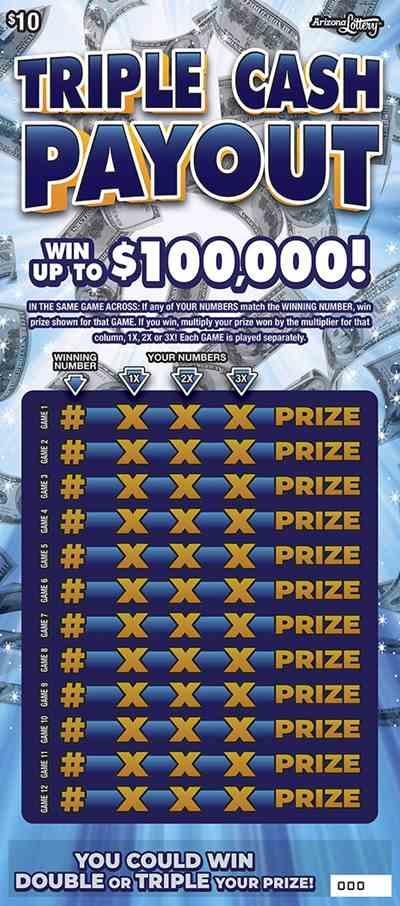 Triple Cash Payout scratchcard - game number #1515 - front