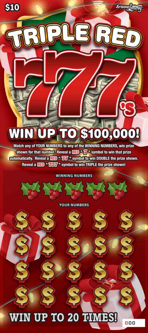 Triple Red 7'S scratchcard - game number #1465 - front