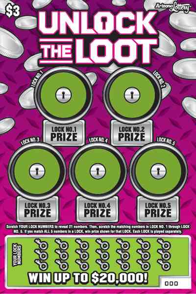 Unlock the Loot scratchcard - game number #1445 - front