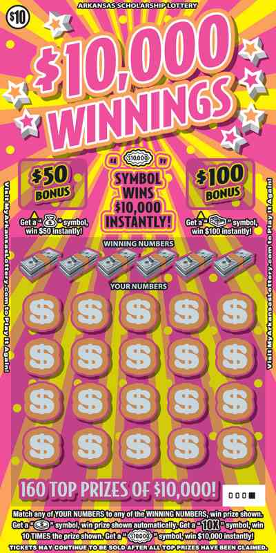 $10,000 Winnings scratchcard - game number #854 - front