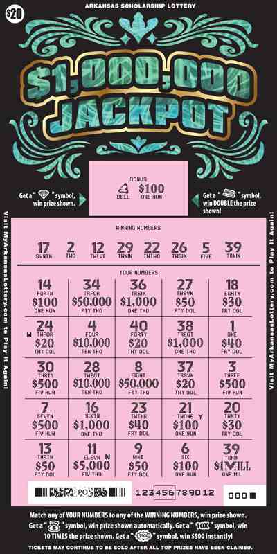 $1,000,000 Jackpot scratchcard - game number #815 - front-scratched