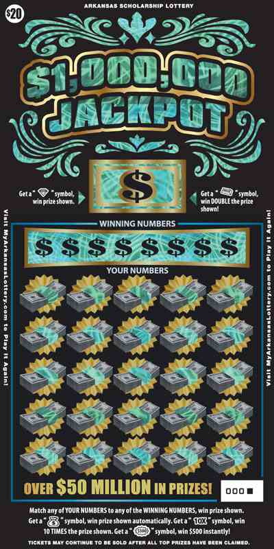 $1,000,000 Jackpot scratchcard - game number #815 - front