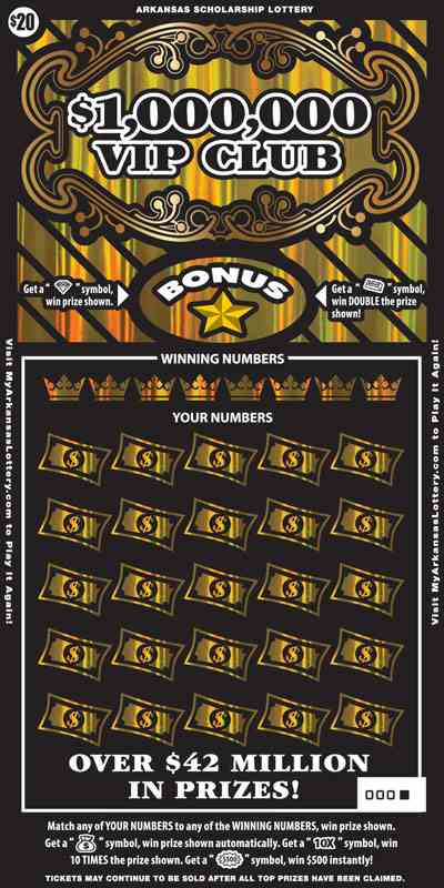 $1,000,000 Vip Club scratchcard - game number #759 - front